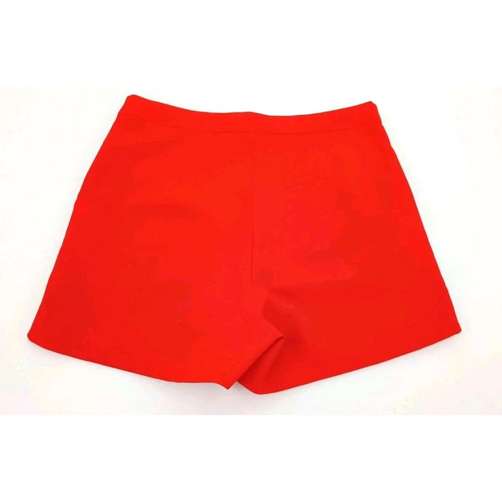 Quiet Luxury Barbie Red Tailored Shorts Small Gold Zip Yacht Party Preppy